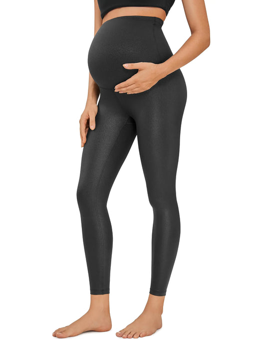 CRZ YOGA Womens Butterluxe Maternity Leggings Over The Belly 25" - Buttery Soft Workout Activewear Yoga Pregnancy Pants XX-Small Hot Fudge Brown