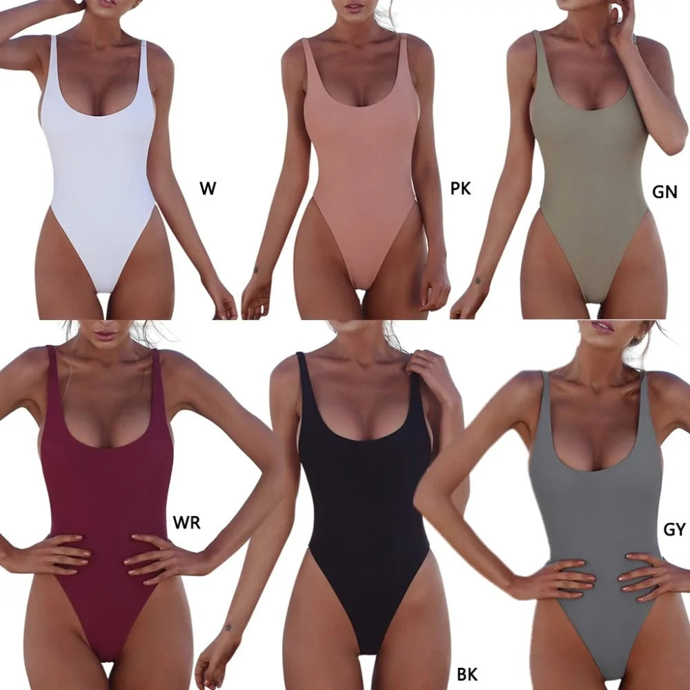 Brazilian Sexy One Piece Swimsuit Solid