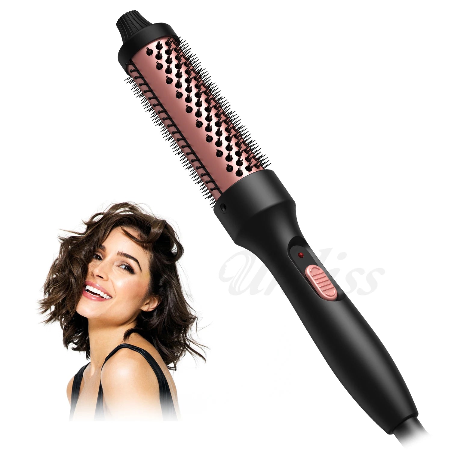 Thermal Brush, Heated round Brush, 1 1/2 Inch Thermal round Brush Curling Iron Brush for Short Long Hair Hair Curling Brush